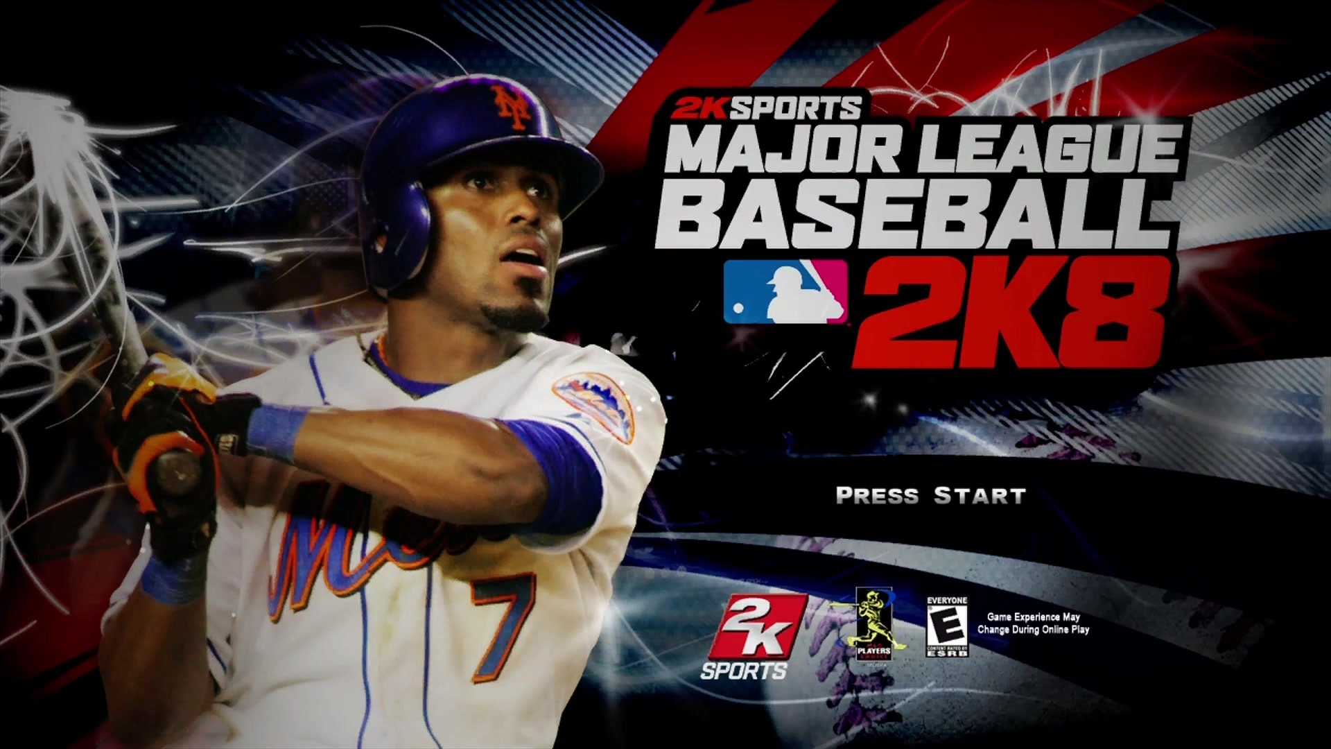 Major League Baseball 2K8 title screen for Xbox 360